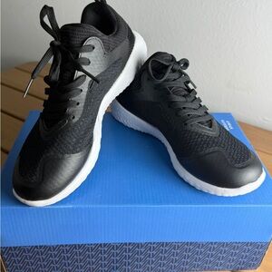 Varsity Black and White Athletic Shoes